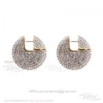 AAA Copy Celine Jewelry - Yellow Gold Diamond Pave Earrings